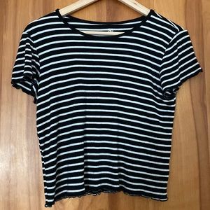 black and white top in size medium